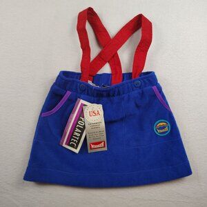 Vintage Marker Kids Skirt Girls 4 Polartec Fleece Suspenders USA 90s